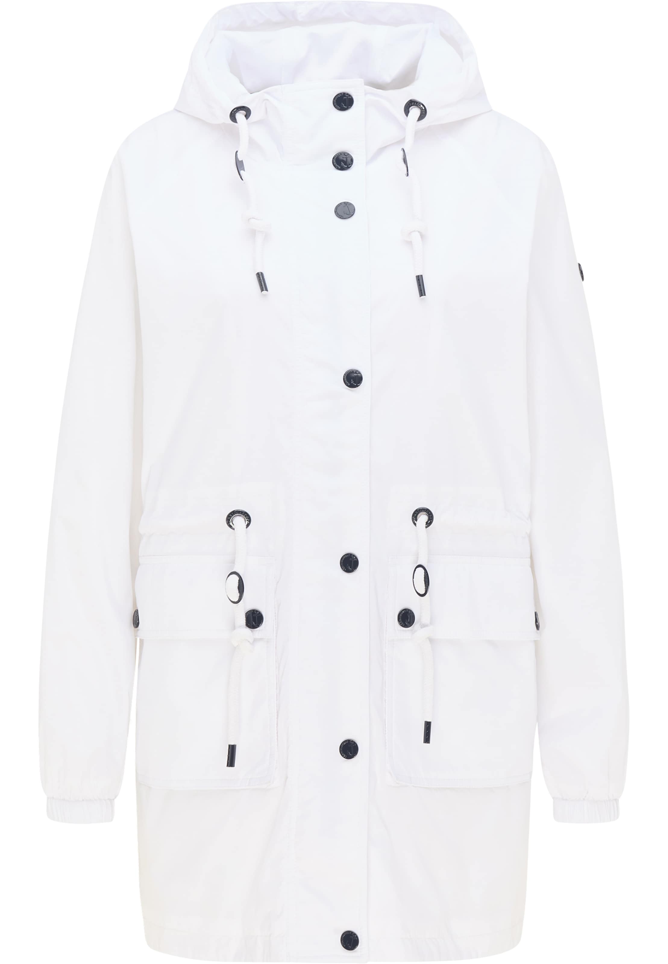 DreiMaster Maritim Overgangsparka i hvid, Produktvisning