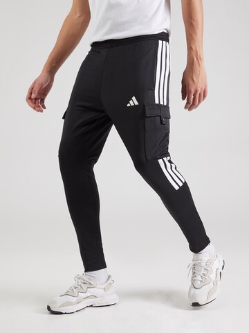 ADIDAS SPORTSWEAR Slimfit Sportovní kalhoty 'Tiro' – černá: přední strana