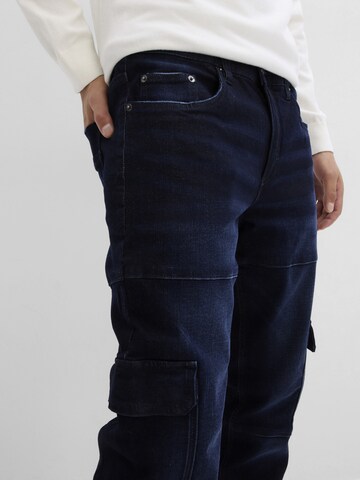 bonprix Slimfit Cargojeans in Blau
