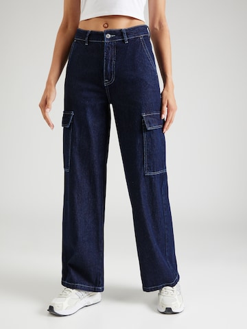 minimum Wide leg Cargojeans 'ASTAS' in Blauw: voorkant