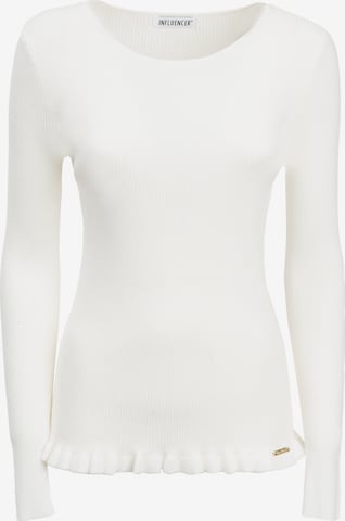 Pull-over Influencer en blanc : devant