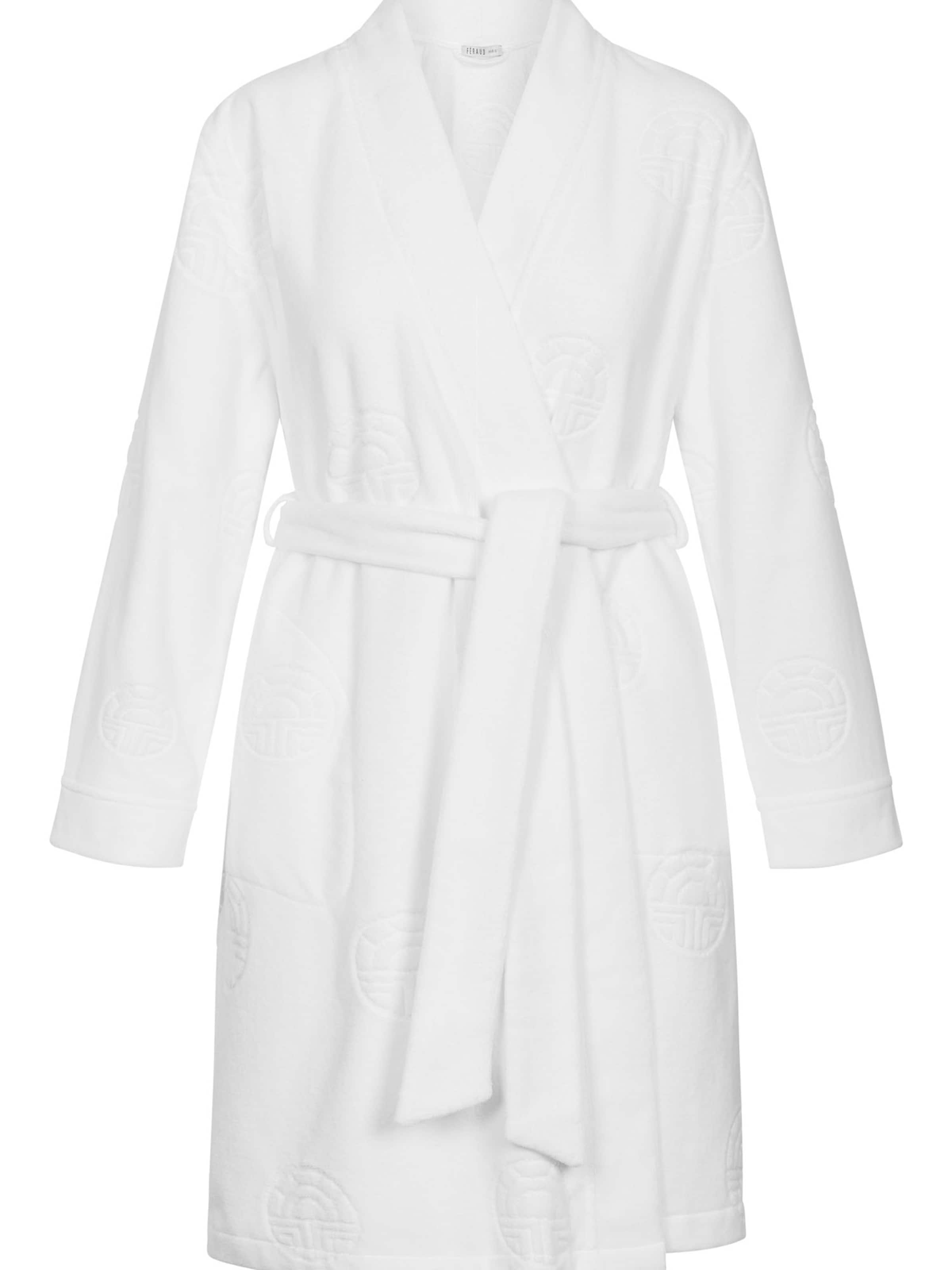 FÉRAUD PARIS Short Bathrobe ' Basic ' in White: front