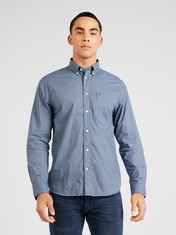 TOMMY HILFIGER Regular fit Button Up Shirt 'Houndstooth' in Blue: front