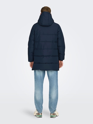 Manteau mi-saison 'Carl' Only & Sons en bleu