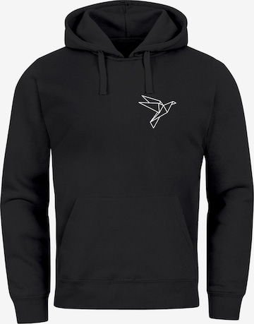 Neverless Sweatshirt 'Origami Vogel' in Black: front