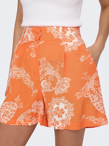 ONLY Regular Pleat-front trousers 'BELLA' in Orange