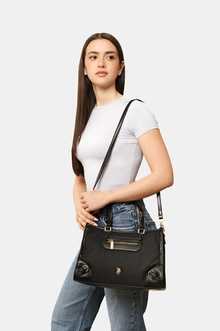 U.S. POLO ASSN. Handtasche 'HOUSTON' in Schwarz: Vorderseite