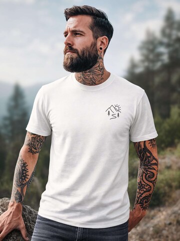 Neverless Shirt 'Berg Linie' in White