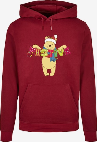 ABSOLUTE CULT Sweatshirt 'Winnie The Pooh - Festive' in Rood: voorkant