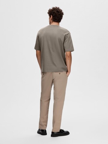 SELECTED HOMME T-Shirt 'OSCAR' in Braun