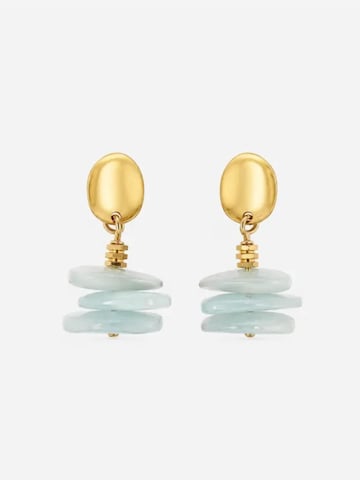 THE GEM STORIES JEWELRY Oorbellen 'Aquamarine Chips Earrings' in Blauw: voorkant