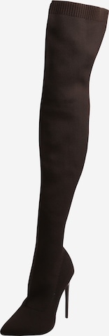 Public Desire Over the Knee Boots 'ARIAME' in Brown: front