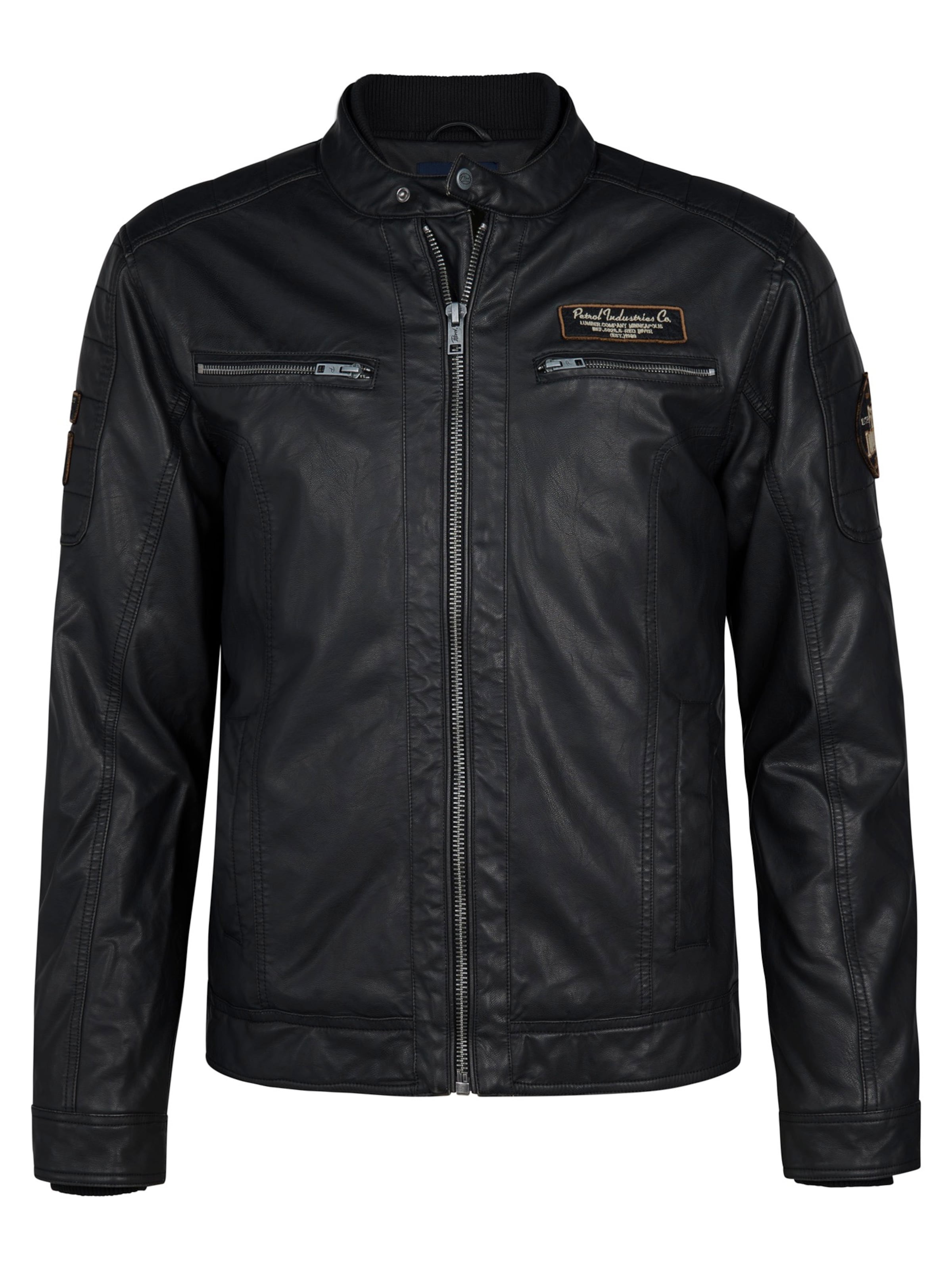 Petrol Industries - Chaqueta de entretiempo en negro: frente