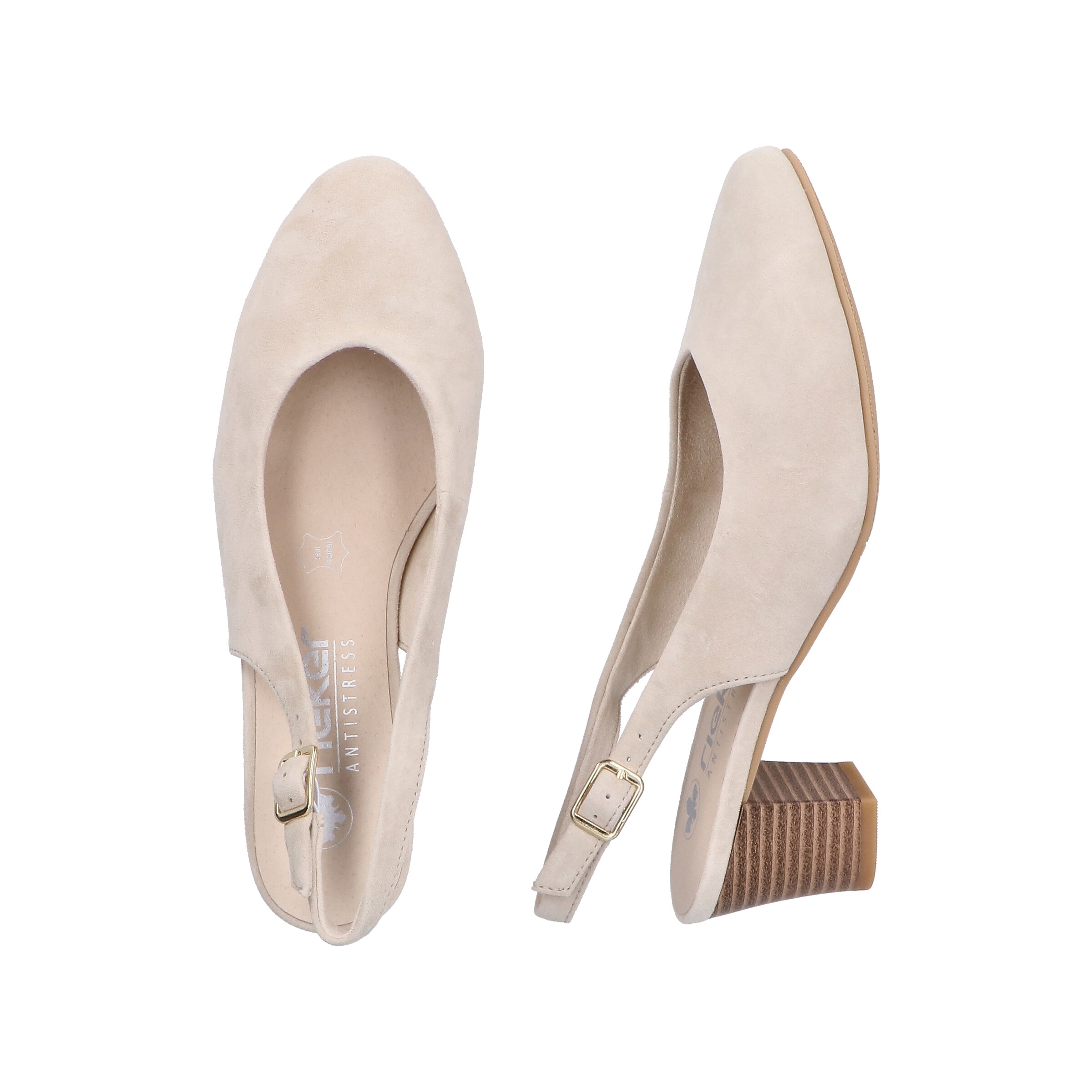 Escarpins à bride arrière Rieker en beige