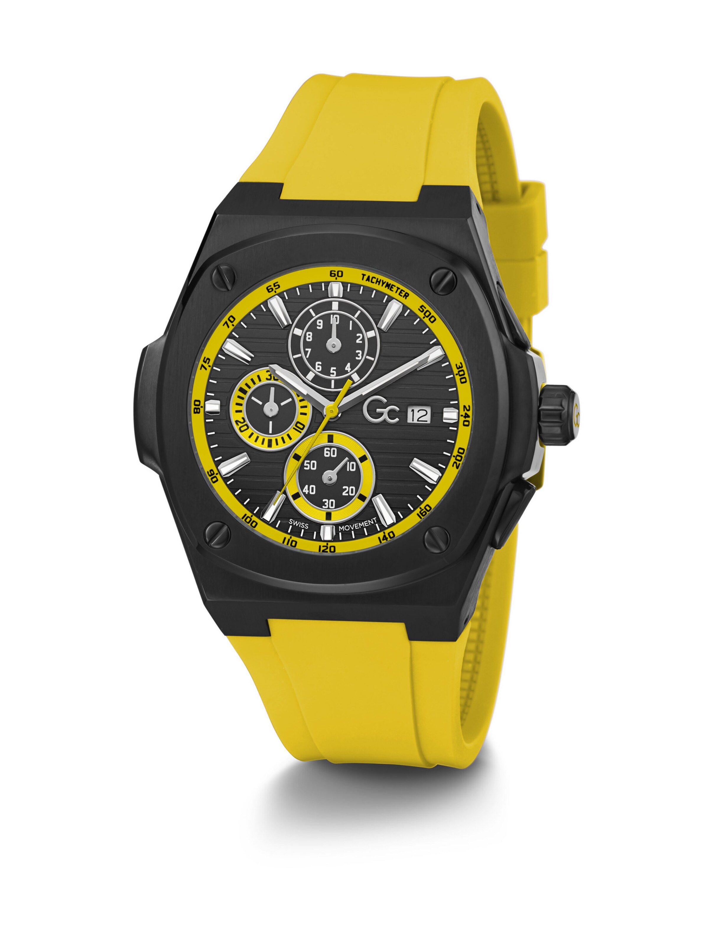 Orologio analogico 'Coussin Shape Racing' di Gc in giallo