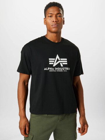 T-Shirt 'Heavy' ALPHA INDUSTRIES en noir : devant