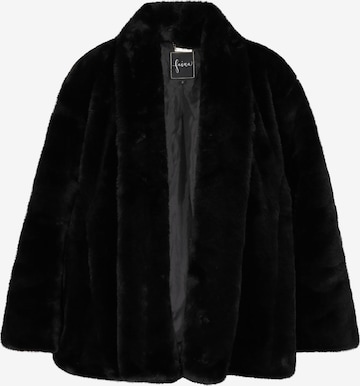 Cappotto invernale di faina in nero: frontale