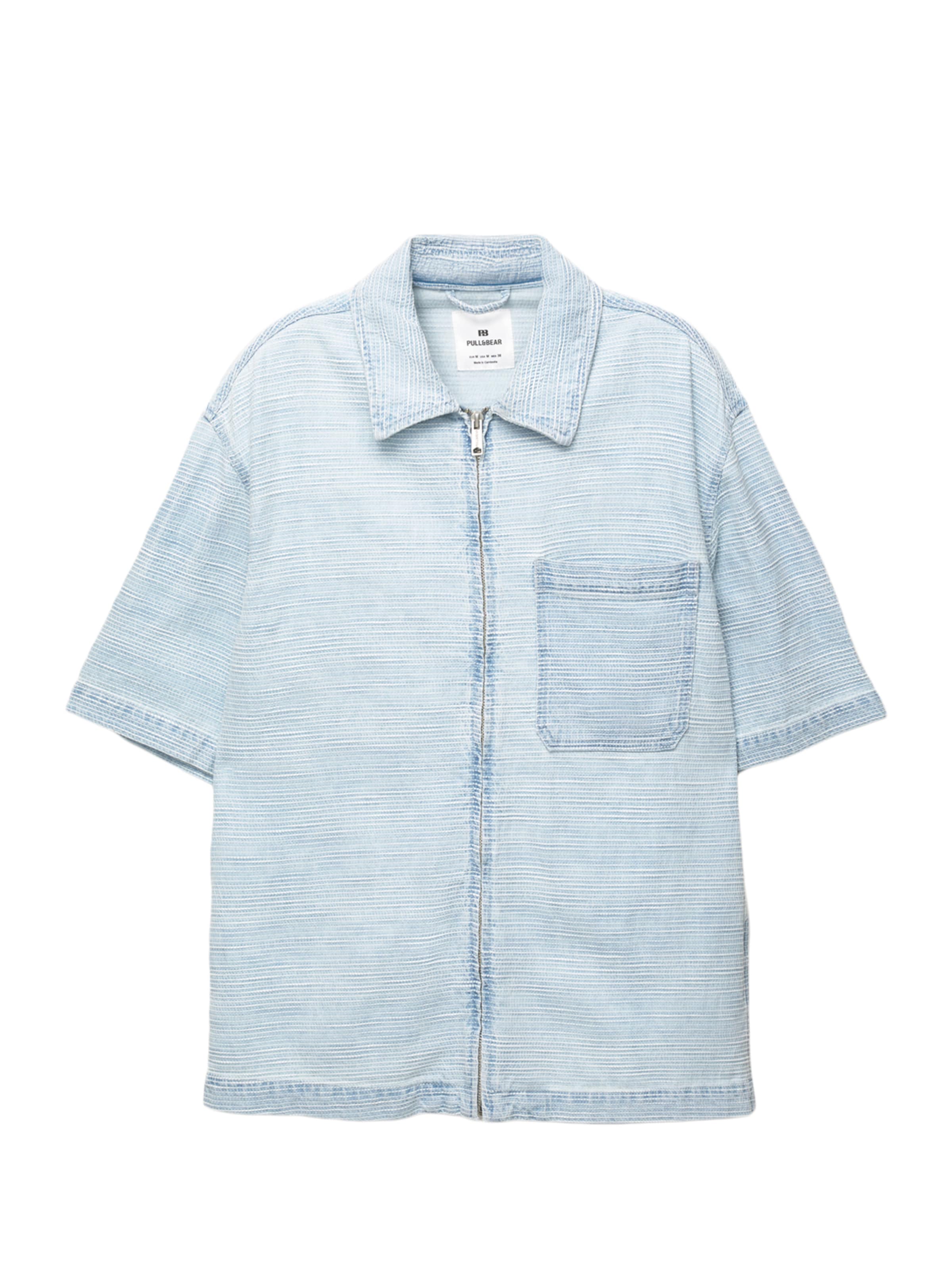 Pull&Bear Regular fit Srajca | modra barva: sprednja stran