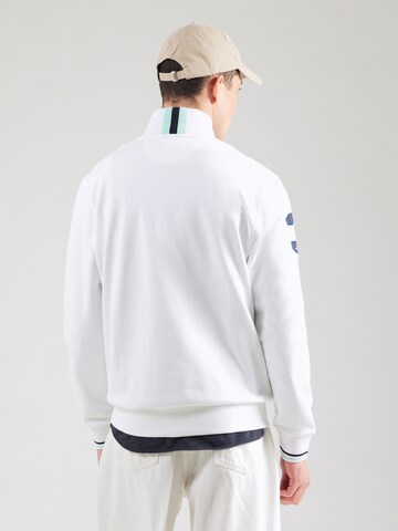 La Martina - Sudadera con cremallera en blanco: atrás