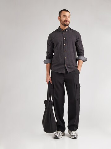Kronstadt Regular fit Button Up Shirt 'Johan Diego' in Black