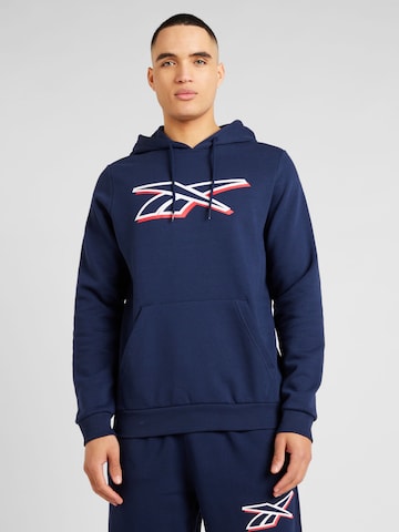 Sweat de sport Reebok en bleu : devant