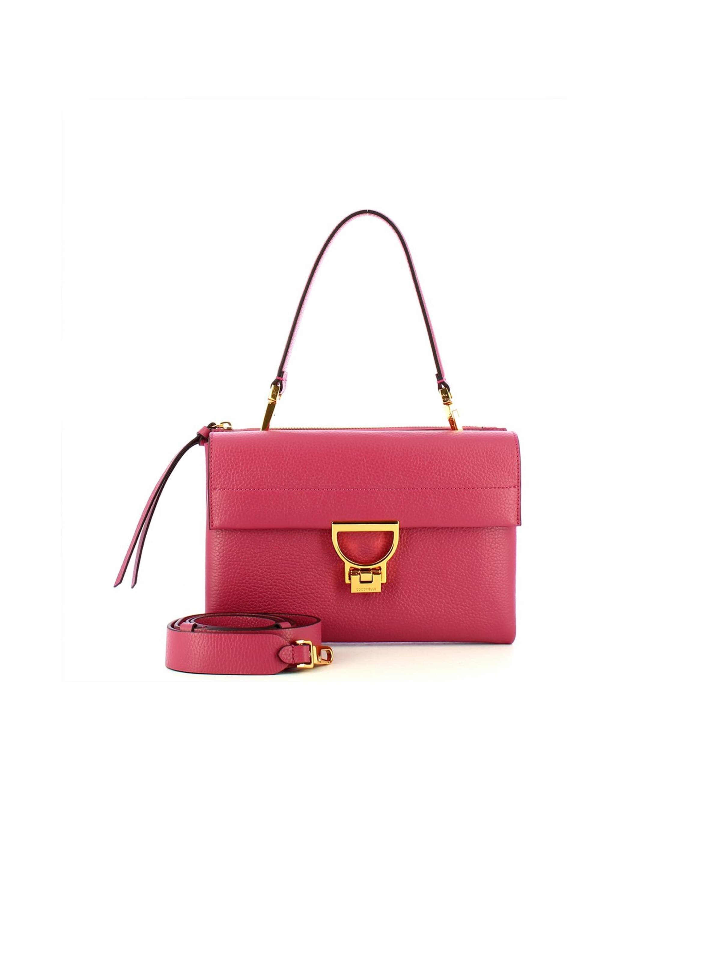 Coccinelle Schoudertas 'Leather shoulder bag Arlettis Coccinelle' in Roze: voorkant