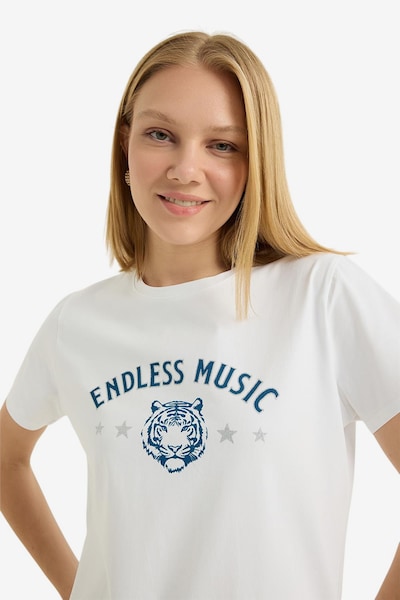 HOME STORE T-Shirt in blau / weiß, Produktansicht