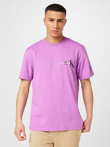 Calvin Klein Jeans Tričko – fialová: přední strana