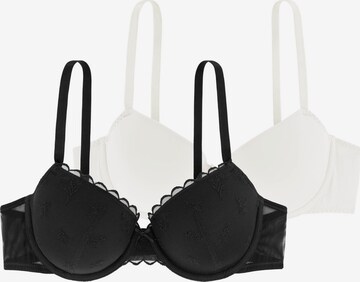 Dorina Push-up BH 'Elvera' in Schwarz: predná strana