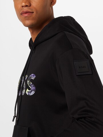 BOSS - Sweatshirt 'Soody Lotus' em preto