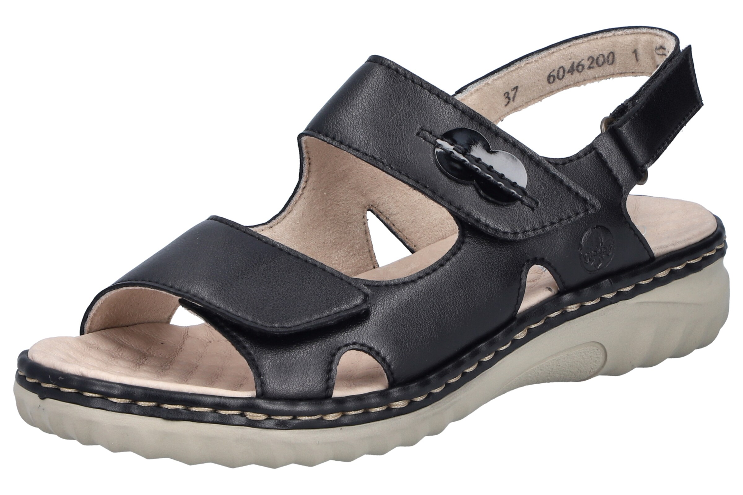 Sandales à lanières Rieker en noir : devant