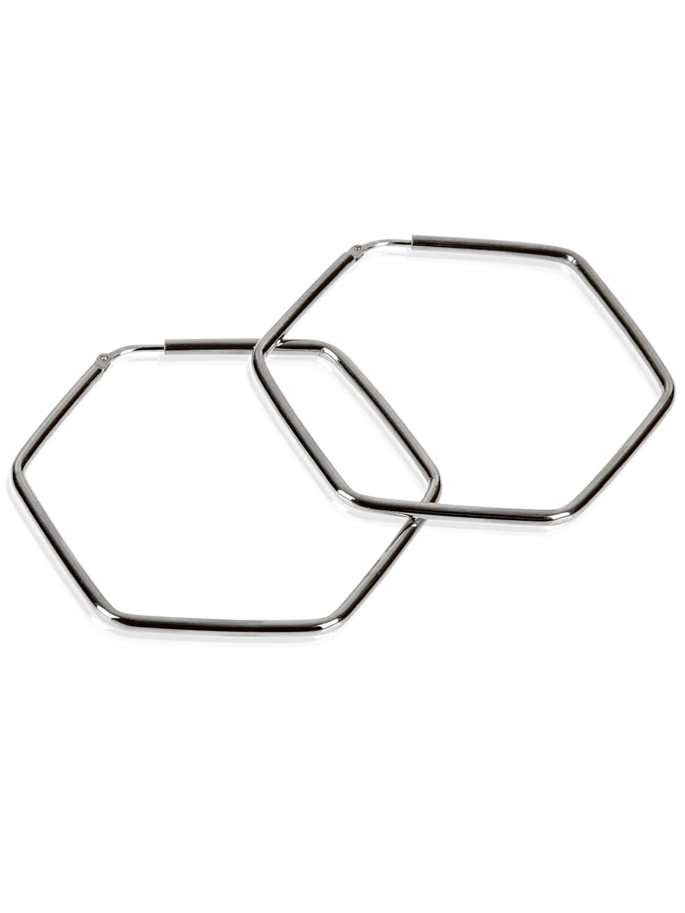 modabilé Earrings 'HEXAGON Klassisch' in Black: front