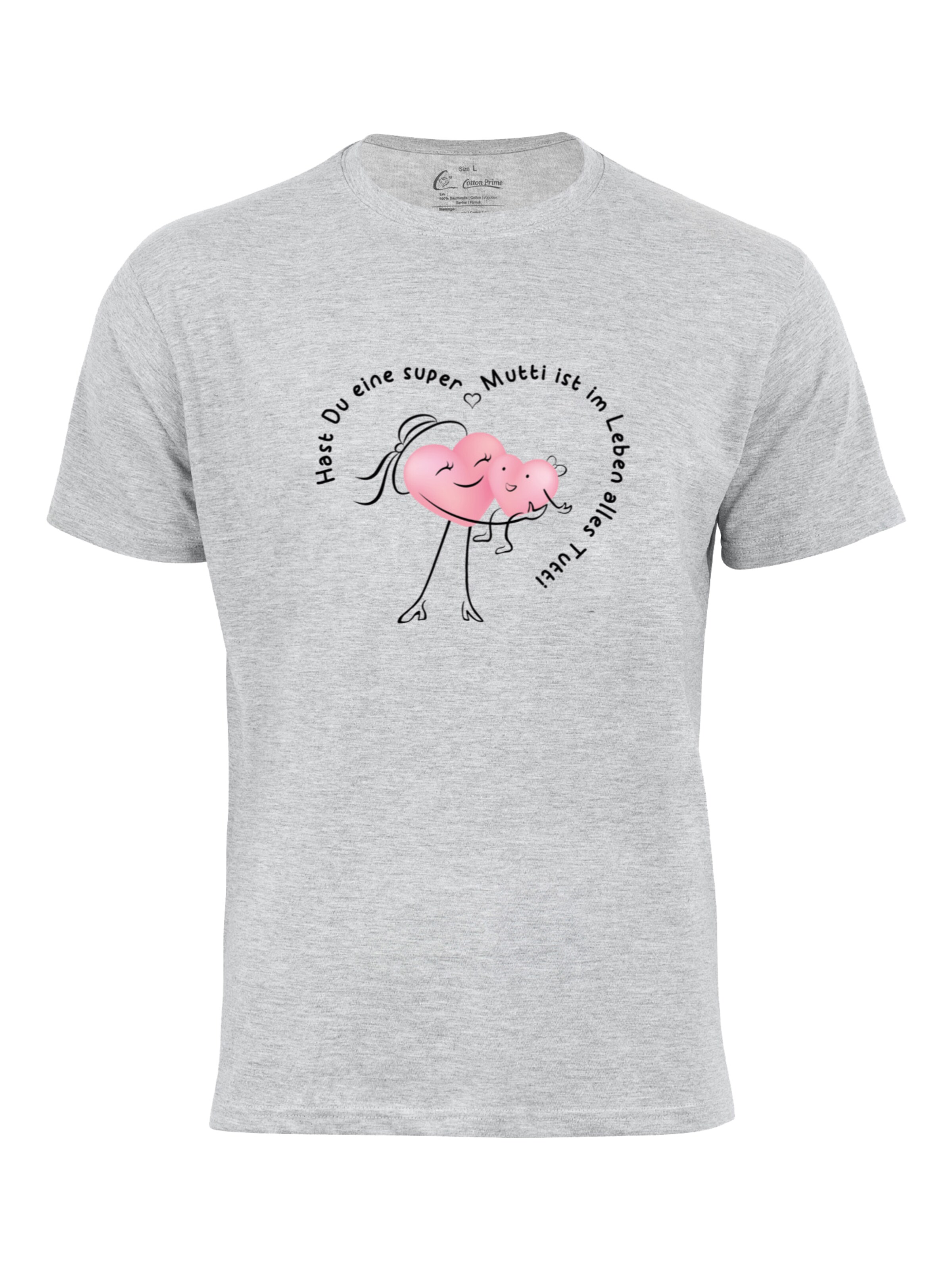 Cotton Prime Shirt 'Super Mutti' in Grijs: voorkant