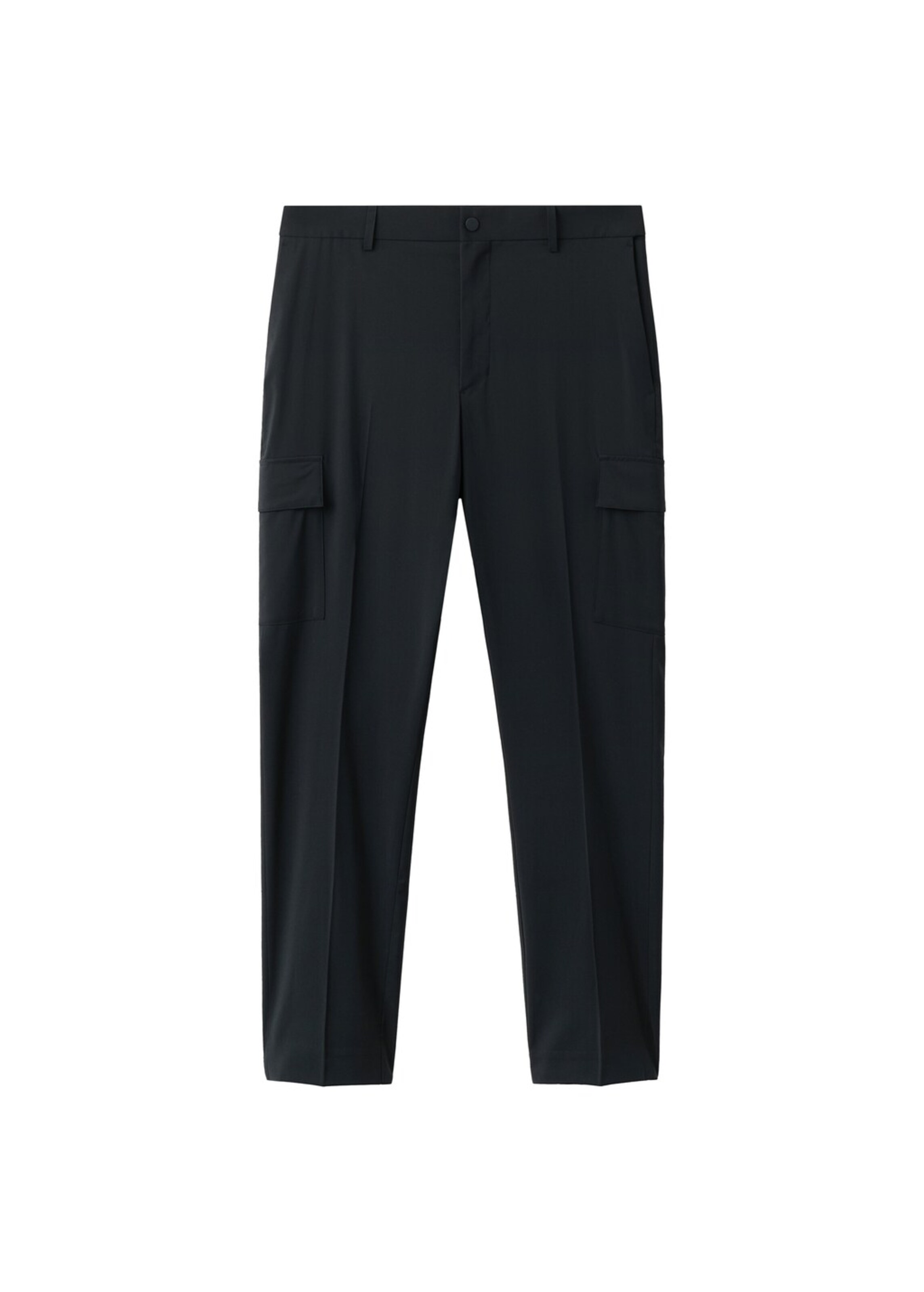 MANGO MAN Regular Chino Pants 'Travel' in Black: front