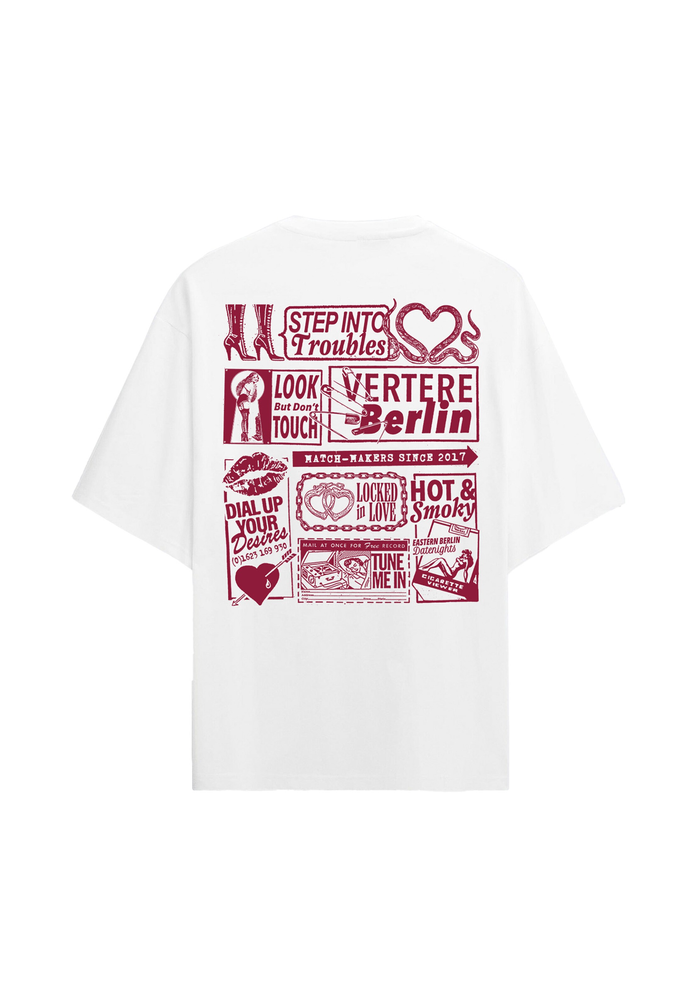T-Shirt 'Troubles' Vertere Berlin en blanc : derrière