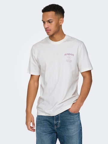 T-Shirt 'KYE' Only & Sons en blanc