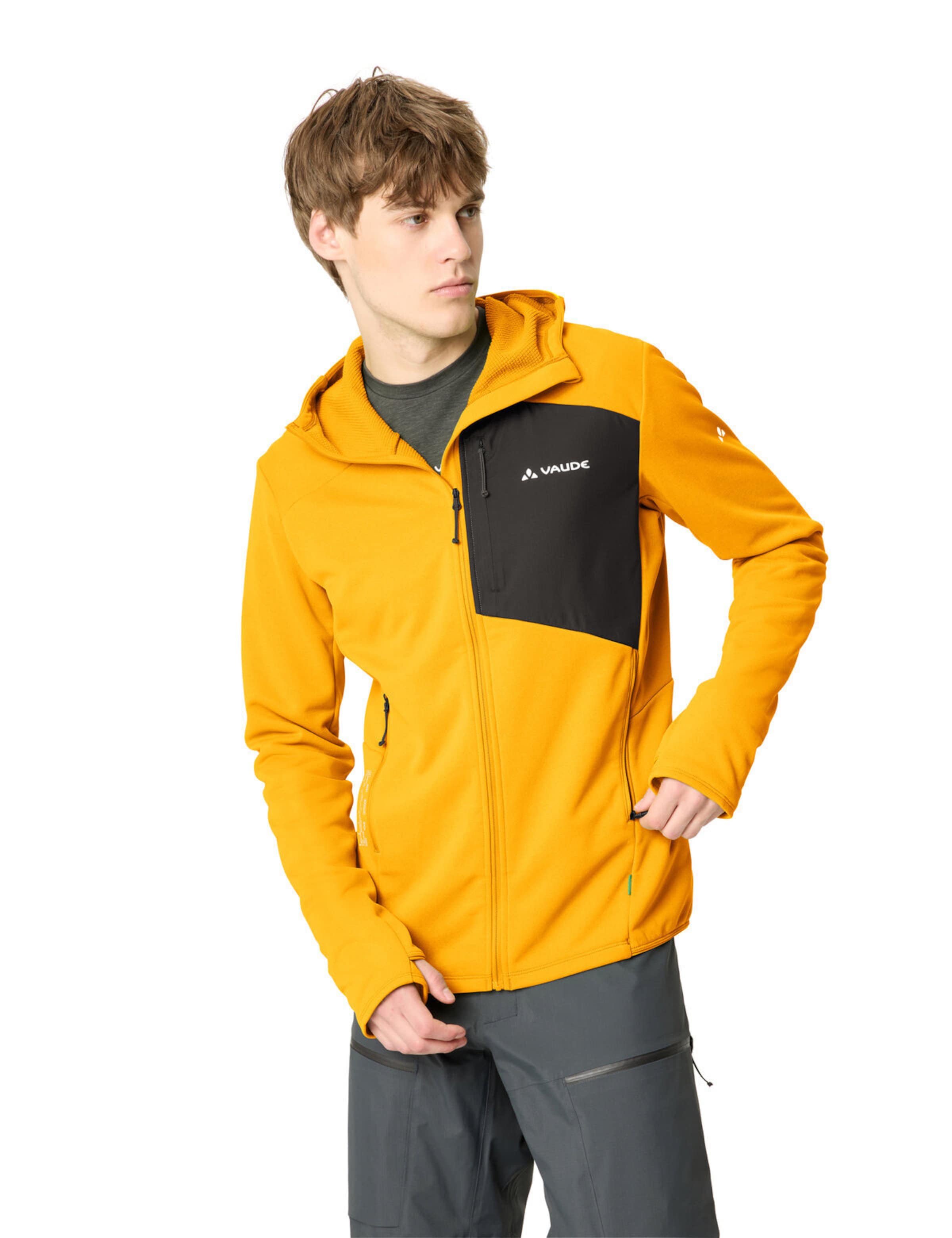 VAUDE Athletic fleece jacket 'Monviso III' in Yellow