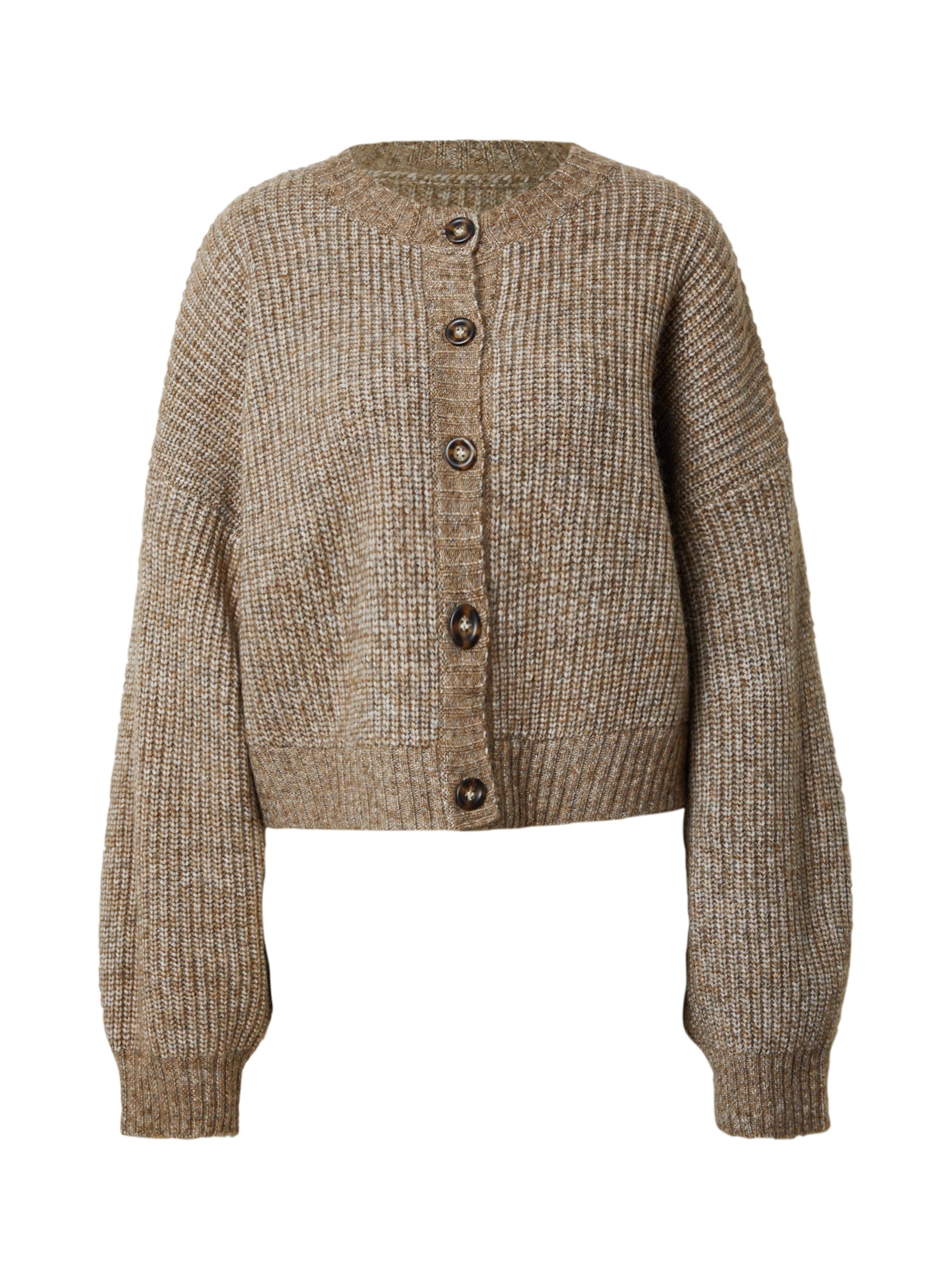 florence by mills exclusive for ABOUT YOU Вязаная кофта 'Asta' в Коричневый: спереди