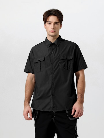 YOUTHUP Comfort Fit Hemd 'Berchtesgaden'‌‌‌‌‌ in Schwarz: Vorderseite
