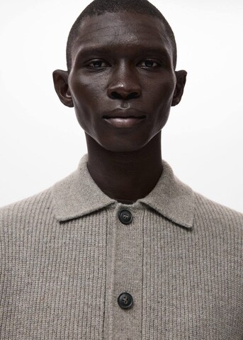 MANGO MAN Strickjacke 'Dina' in Braun