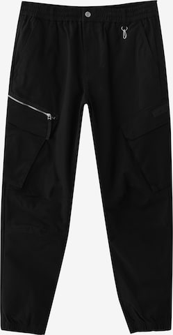 Tapered Pantaloni cu buzunare de la Pull&Bear pe negru: față