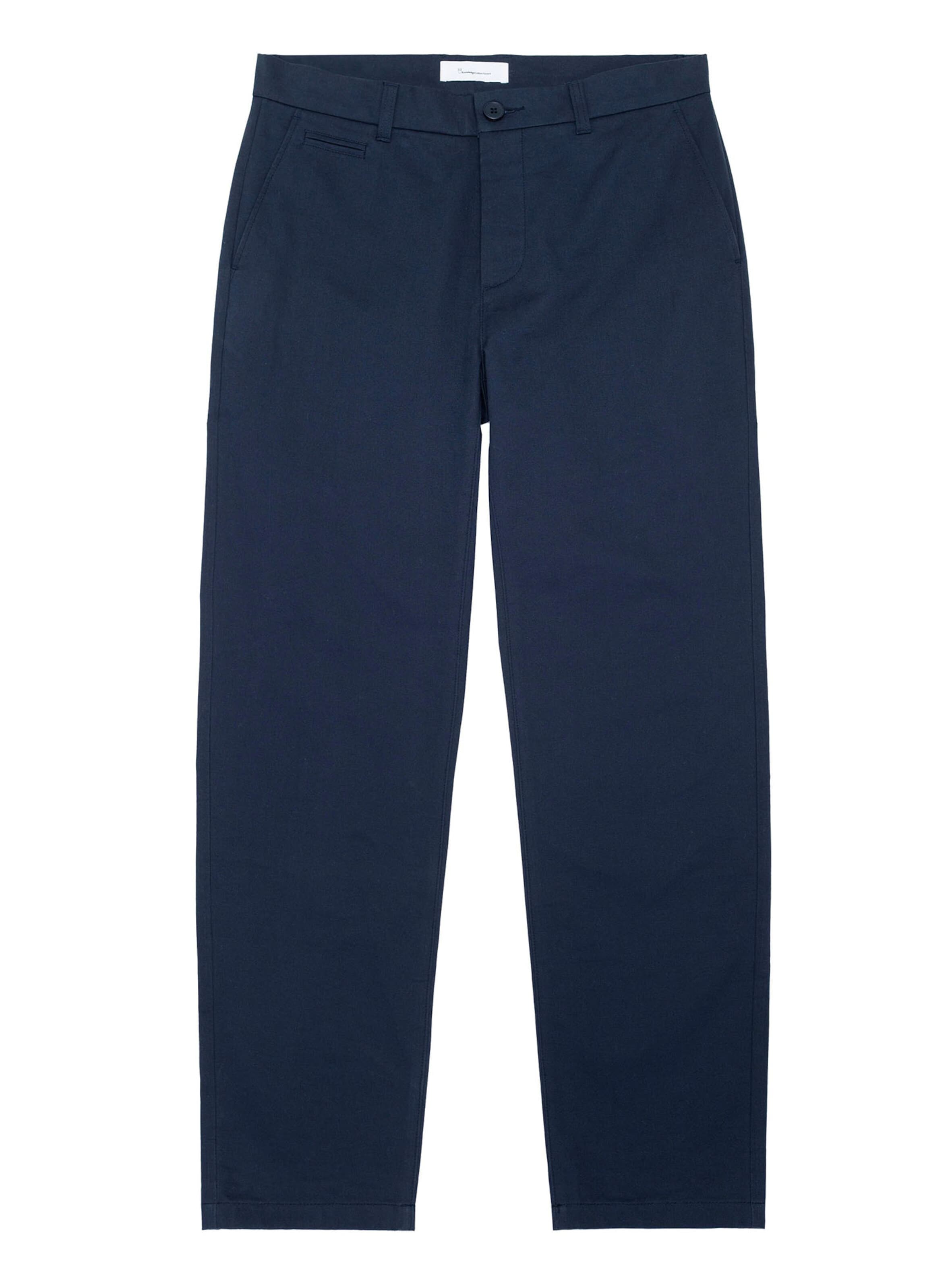 KnowledgeCotton Apparel Normalny krój Chinosy 'Chuk' w kolorze niebieski: przód