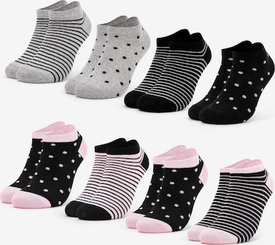 Occulto Socken 'Maja' in graumeliert / rosa / schwarz, Produktansicht