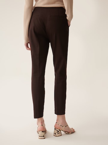 TATUUM Regular Trousers with creases 'JAKINA' in Brown