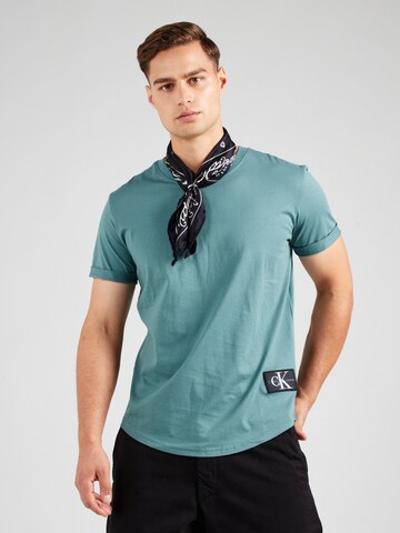 Calvin Klein Jeans Тениска в синьо: отпред