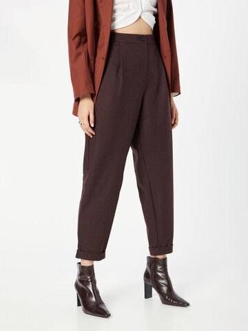 FIVEUNITS Loose fit Pleat-Front Pants 'Malou' in Brown: front