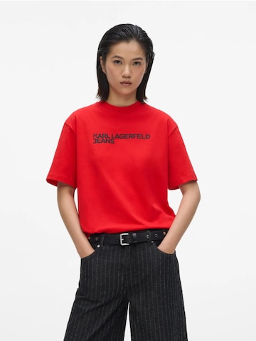 KARL LAGERFELD JEANS - Camiseta en rojo: frente