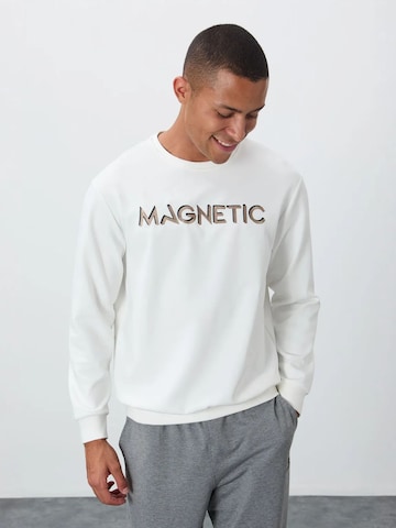 Sweat-shirt Tommy Life en blanc : devant