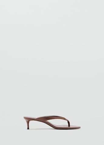 MANGO T-Bar Sandals 'Back' in Brown