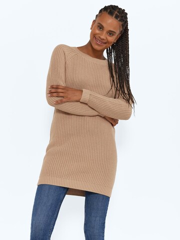 Noisy may Knitted dress 'Siesta' in Beige